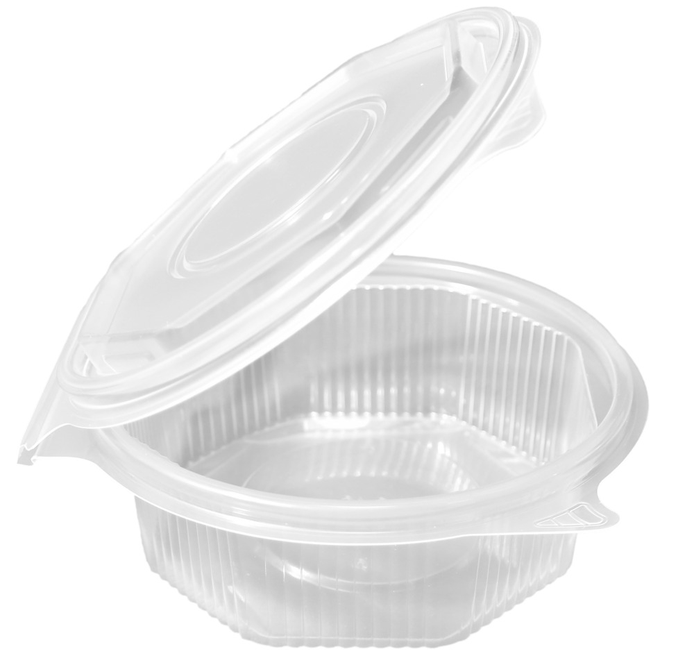 Transparente Salatschale (Haushaltsklappbox) achteckig 138 x 145 x 50 mm (375 ml