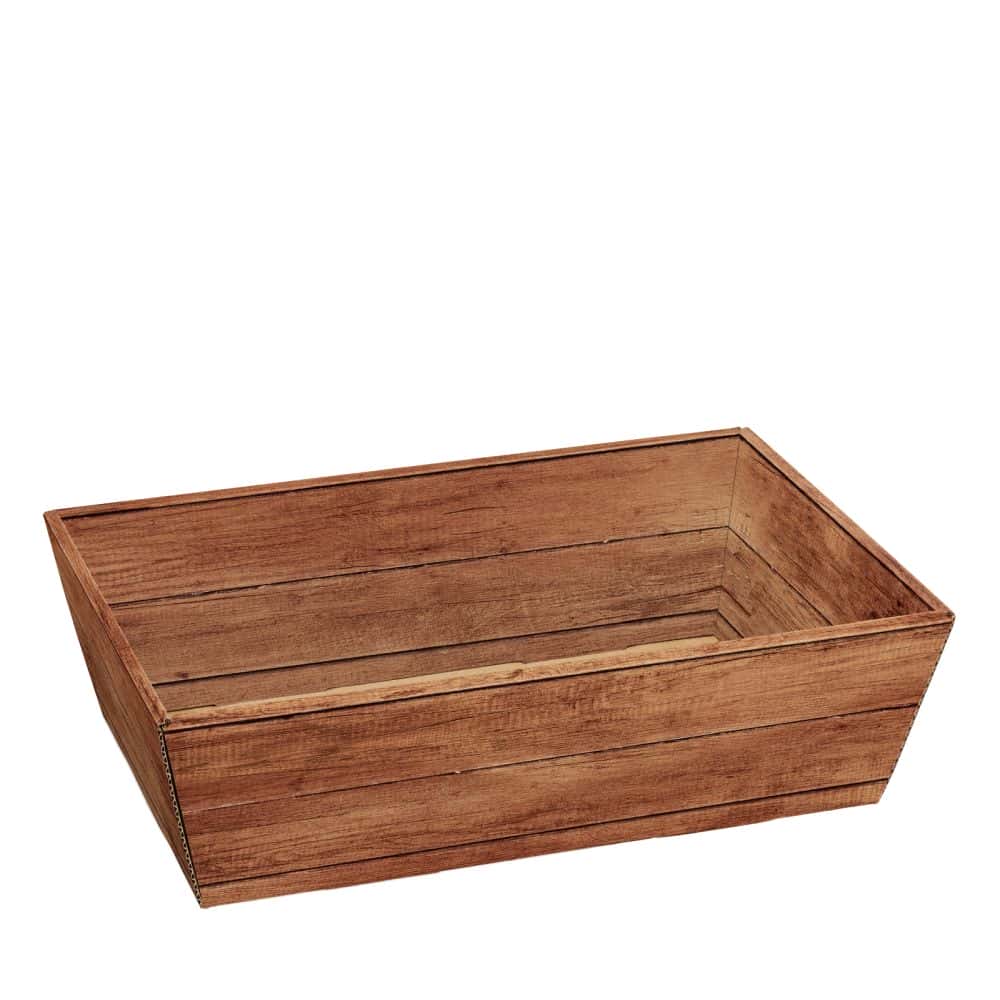 Präsentkorb viereckig 330 x 190 x 110 mm (mittel) dunkles Holz