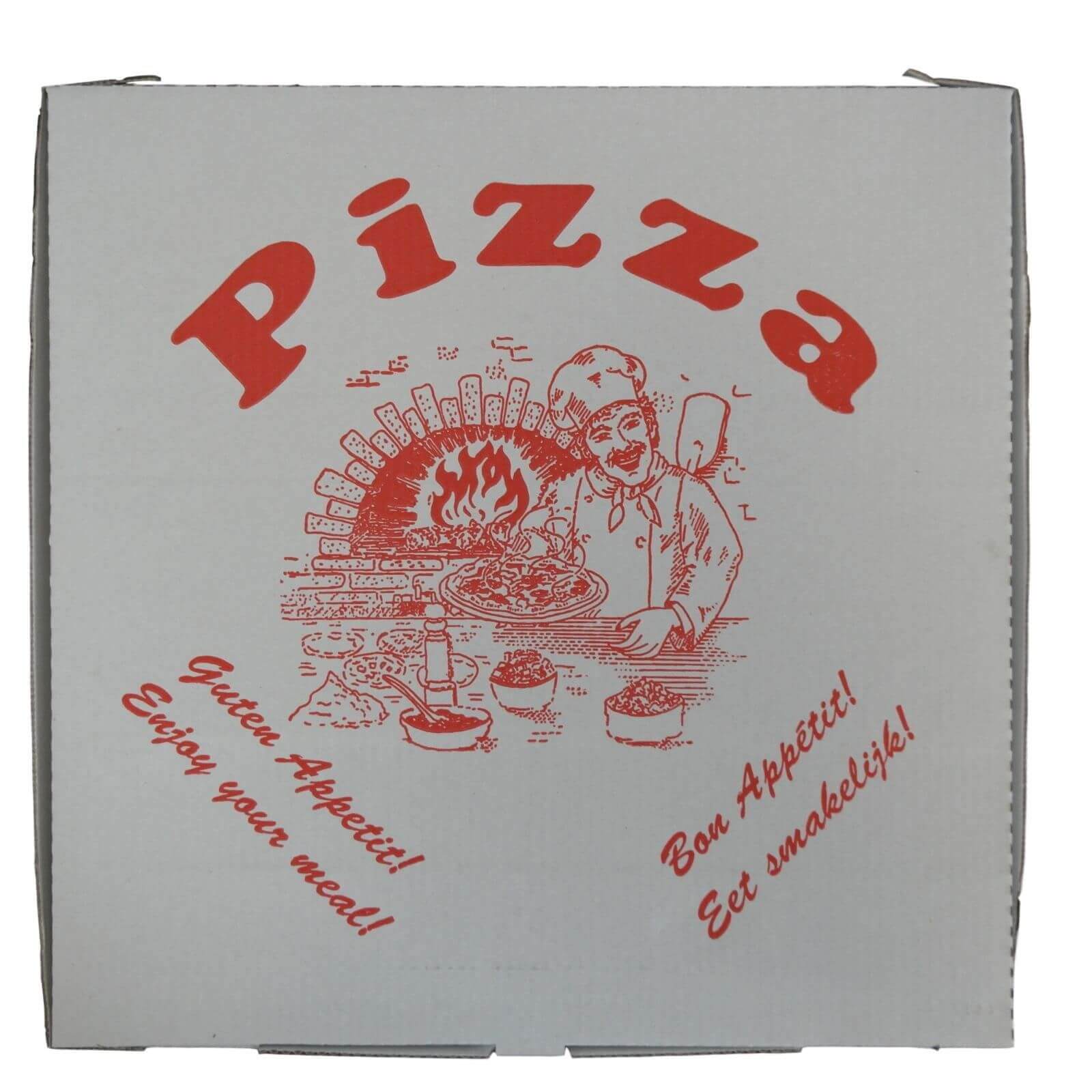weißer Pizzakarton KRAFT 20 x 20 x 3 cm