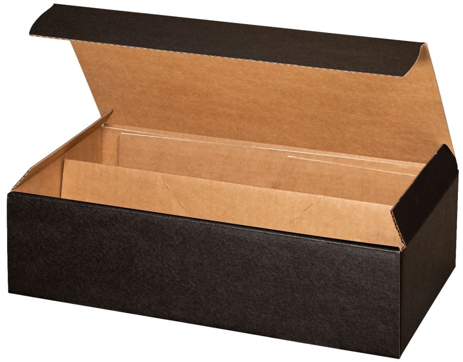 Geschenkbox schwarz/natur 3er Wein/Sekt