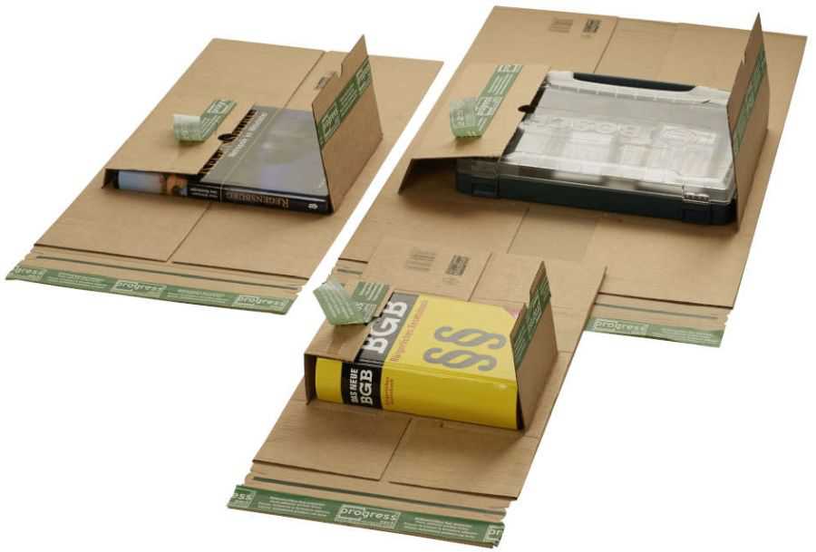 Versandverpackung "Premium Secure" Wellpappe, braun 430 x 310 x 0-90 mm (DIN A3)