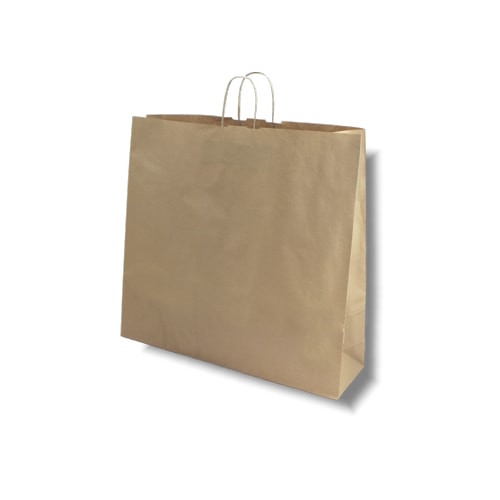 Papiertüten braun, Kordelgriff, Kraftpapier, 540 + 150 x 490 mm