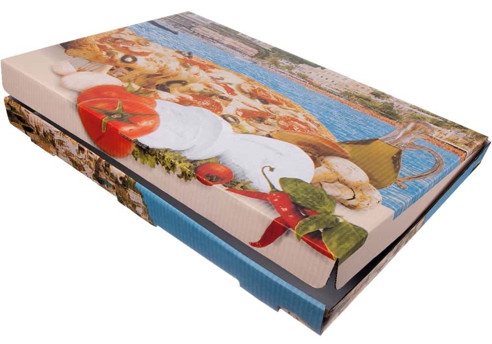 Pizzakarton NYC weiß KRAFT "Positano" 33 x 49 x 4 cm