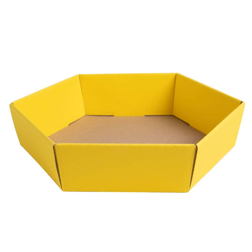 Präsentkorb sechseckig 225 x 200 x 50 mm Sonnengelb