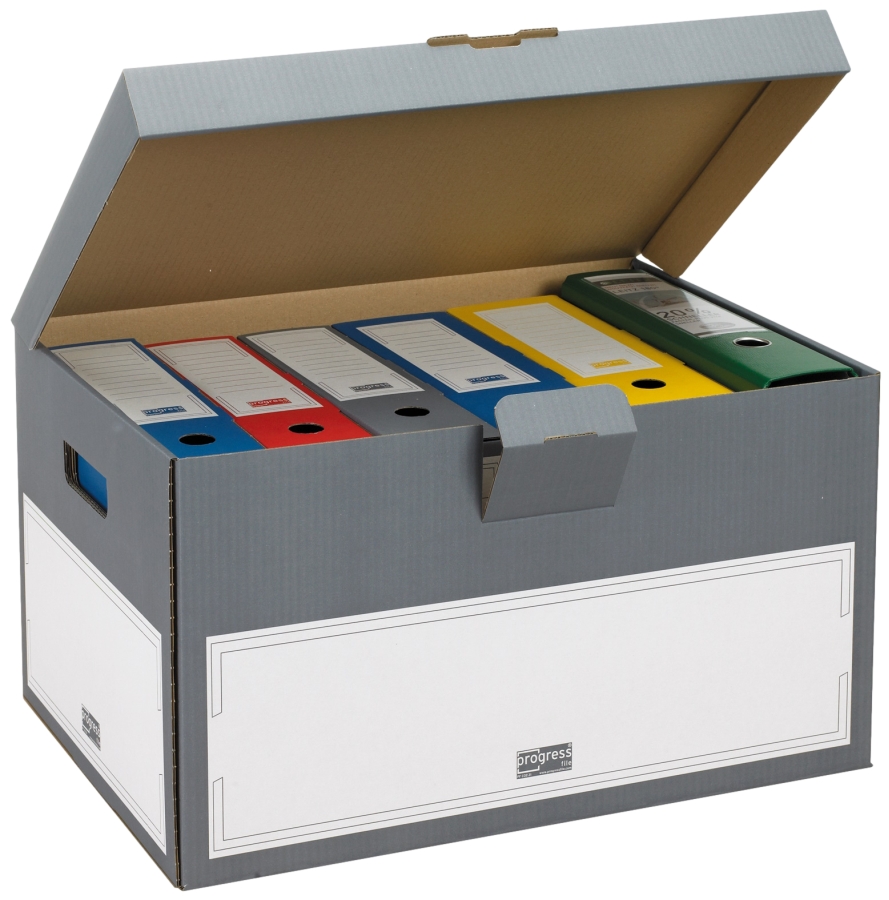 Archivboxen mit Klappdeckel "Select" grau 504 x 325 x 305 mm