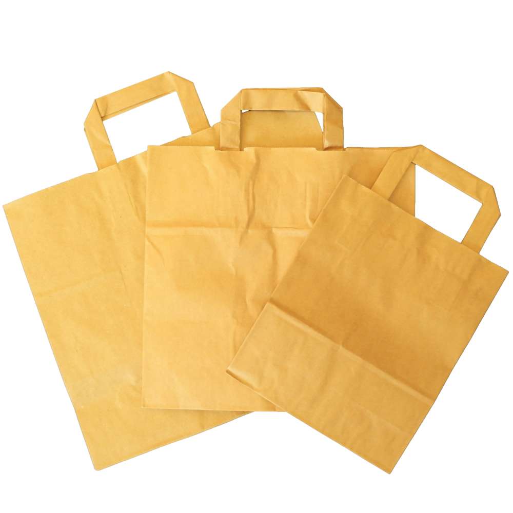 braune Kraft Papiertragetasche 220 + 110 x 280 mm