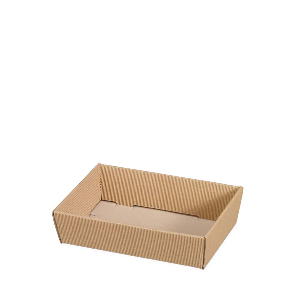 Präsentkorb viereckig offene Welle 220 x 150 x 55 mm (mini) Natur