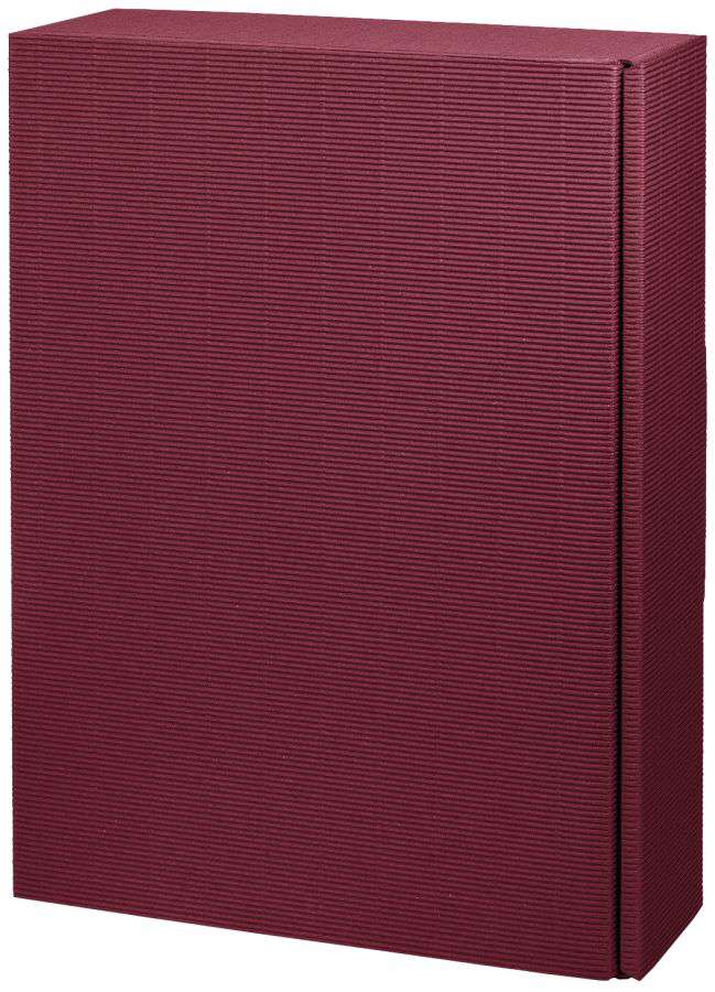 Geschenkbox offene Welle 3er Wein/Sekt bordeaux