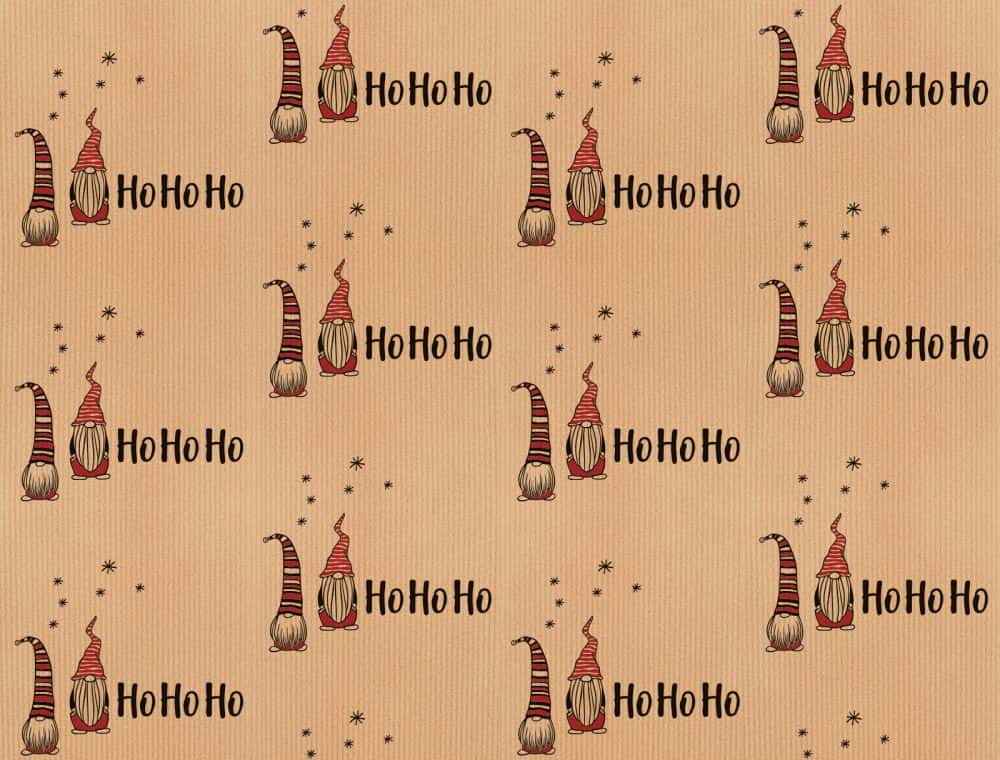 Geschenkpapier auf Rolle 0,5 x 200 m, Kraftpapier braun gerippt 60 g/m², Neutraldruck Wichtel