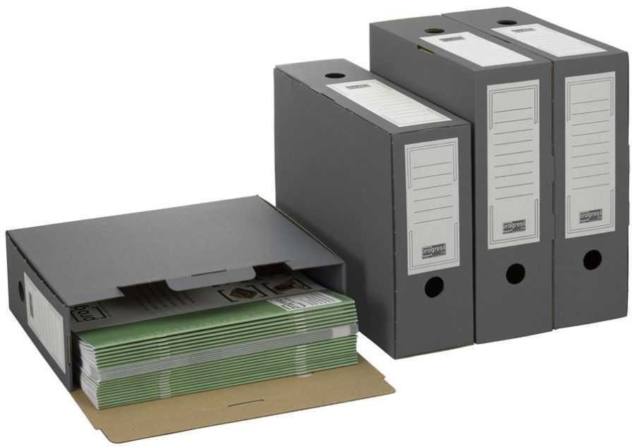 Archivboxen "Select 80/100" grau 315 x 260 x 96 mm (DIN A4+)