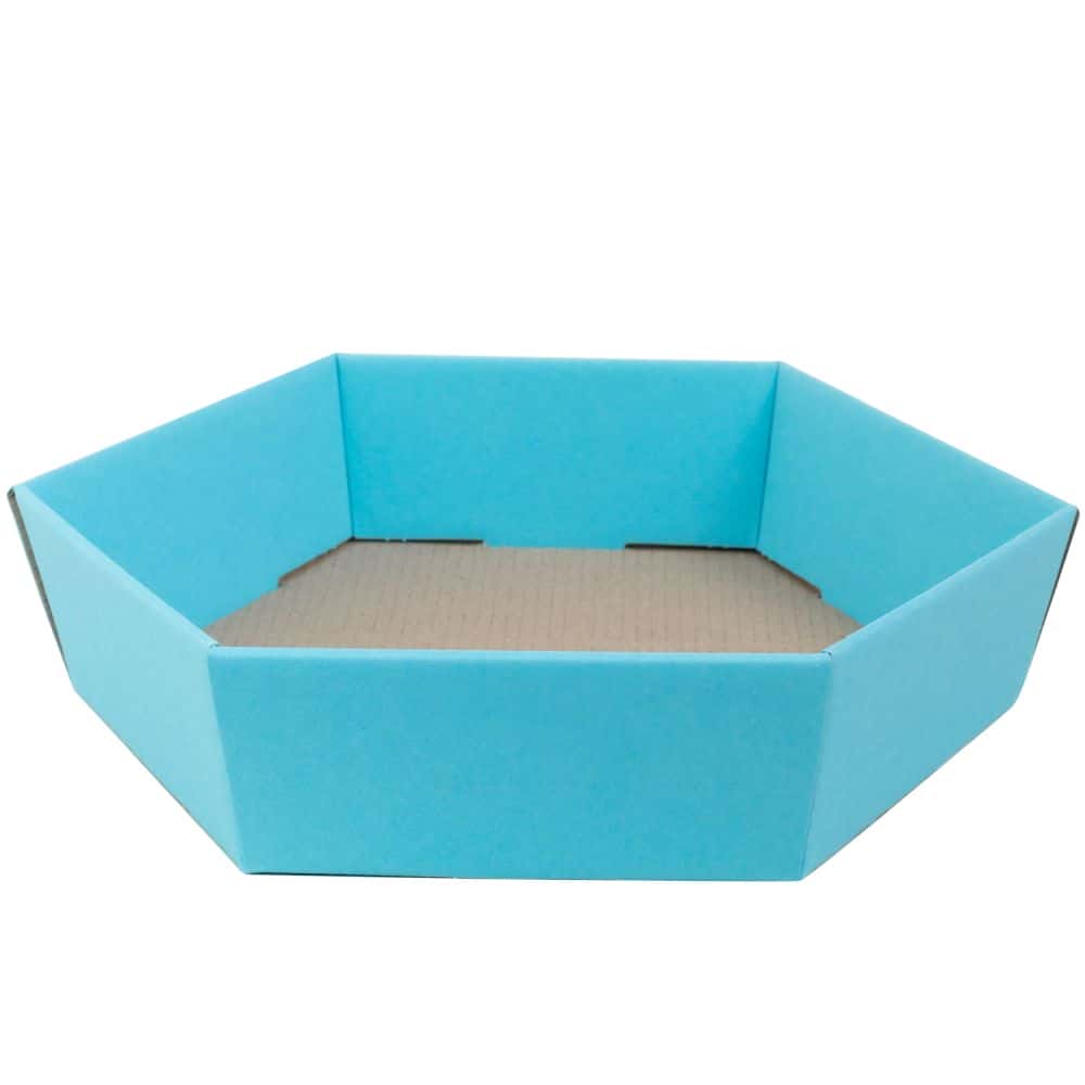 Präsentkorb sechseckig 225 x 200 x 50 mm Azur Blau