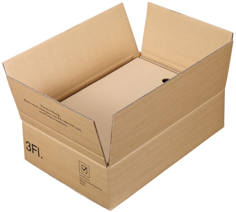 Versandkarton "DU-LOG®" (DHL/PTZ-geprüft) 3er Wein/Sekt - nur Umkarton