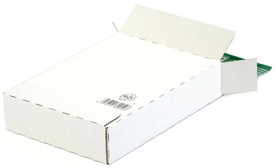 Versandtasche "Premium" portooptimiert, Wellpappe, weiß 215 x 155 x 45 mm (DIN A5)