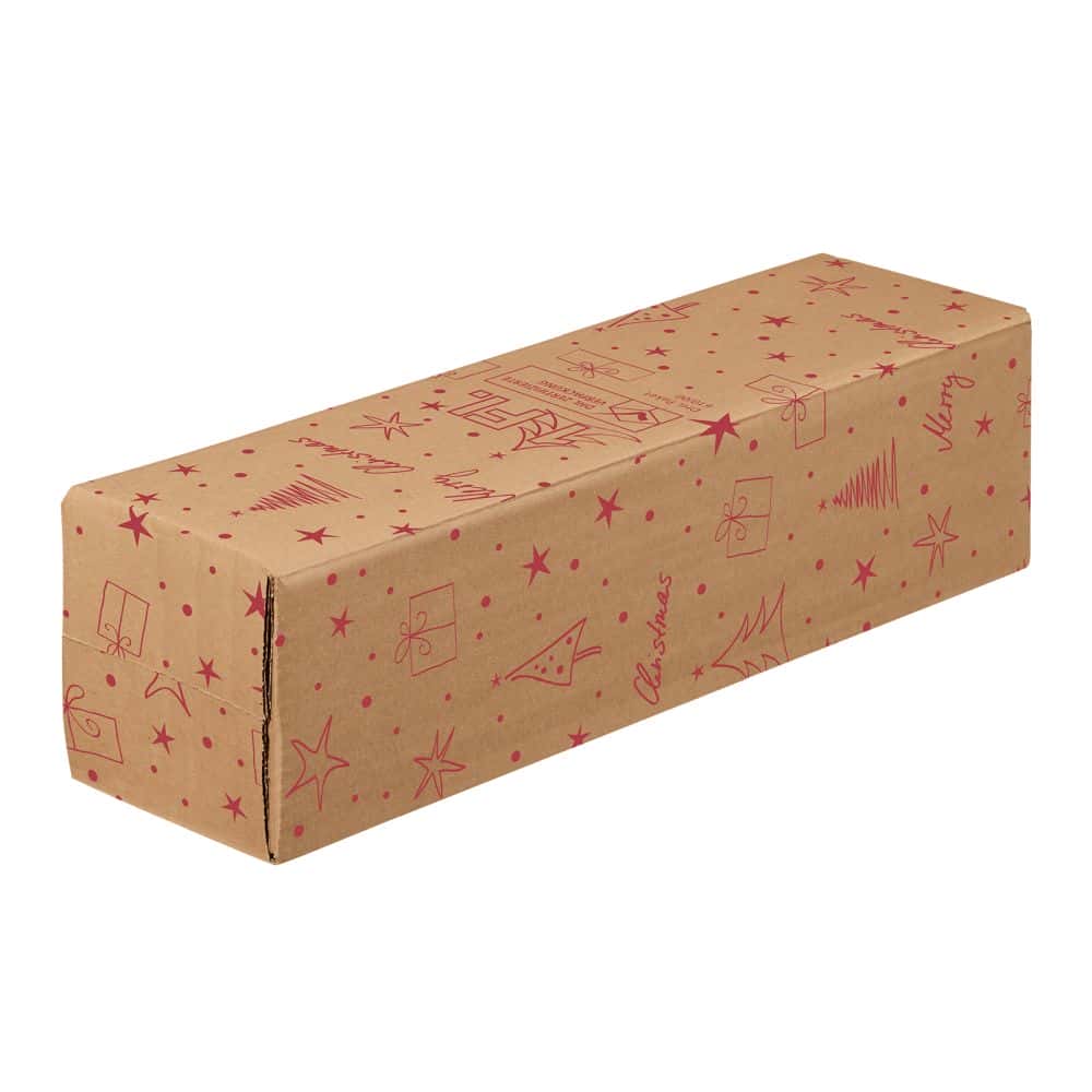 Versandkarton "DU-LOG®" (DHL/PTZ-geprüft) "X-Mas" 1er Wein/Sekt - nur Umkarton