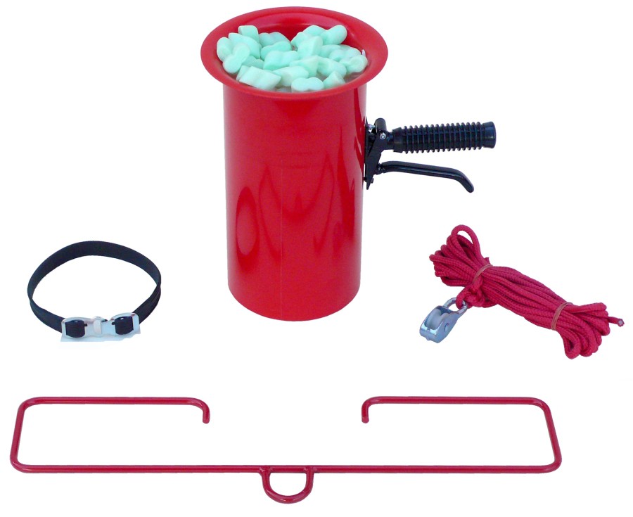 Abfülltrichter mit geradem Auslauf, rot, inkl. Zubehör