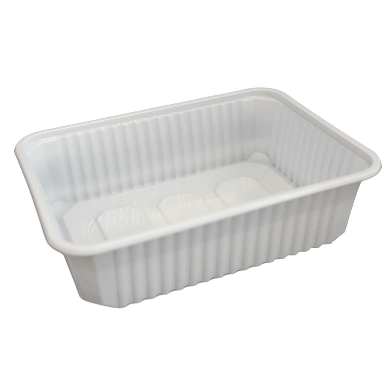 weißer mikrowellengeeignete Feinkostbecher PP 750 ml (180 x 133 x 48 mm)