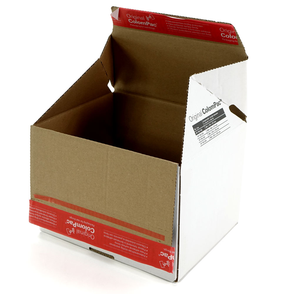 Blitzbodenkarton wiederverschließbar, Z-Faltung, weiß 184 x 149 x 127 mm