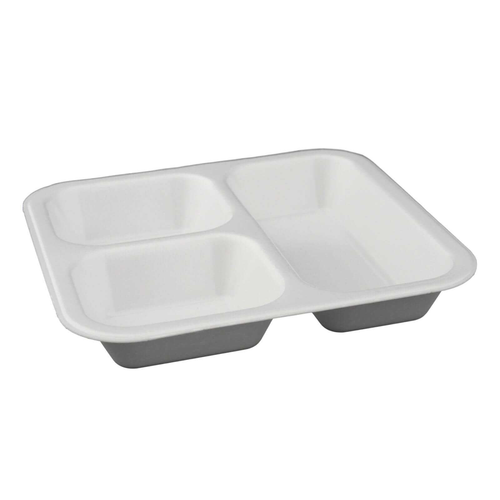 Thermo-Siegelschale XPS weiß, 262 x 247 x 40 mm 3-geteilt (575 + 290 + 290 ml) #612