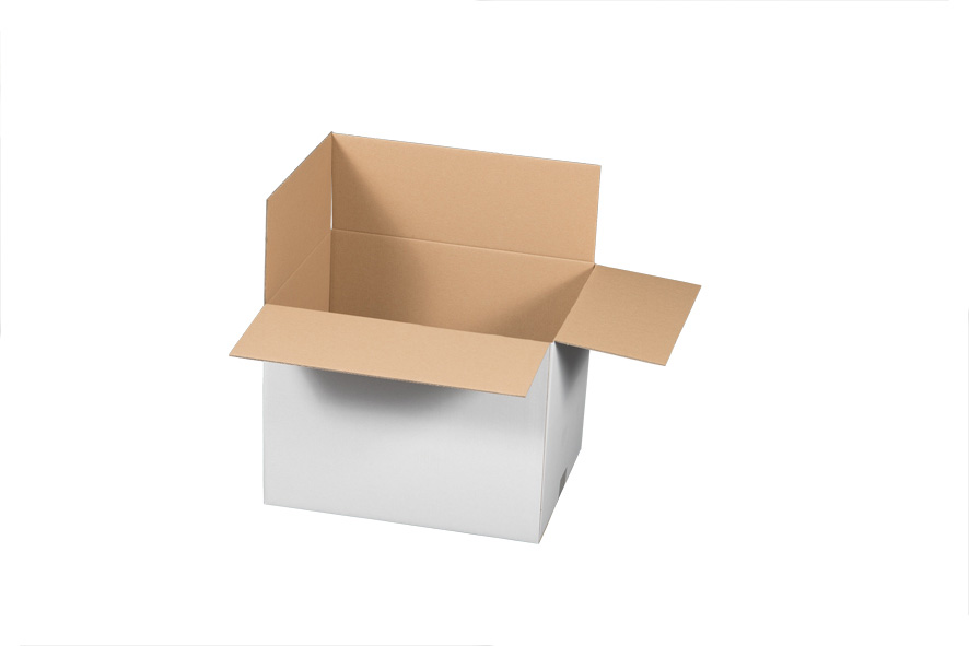 400 x 300 x 300 mm 2-welliger Versandkarton, weiß