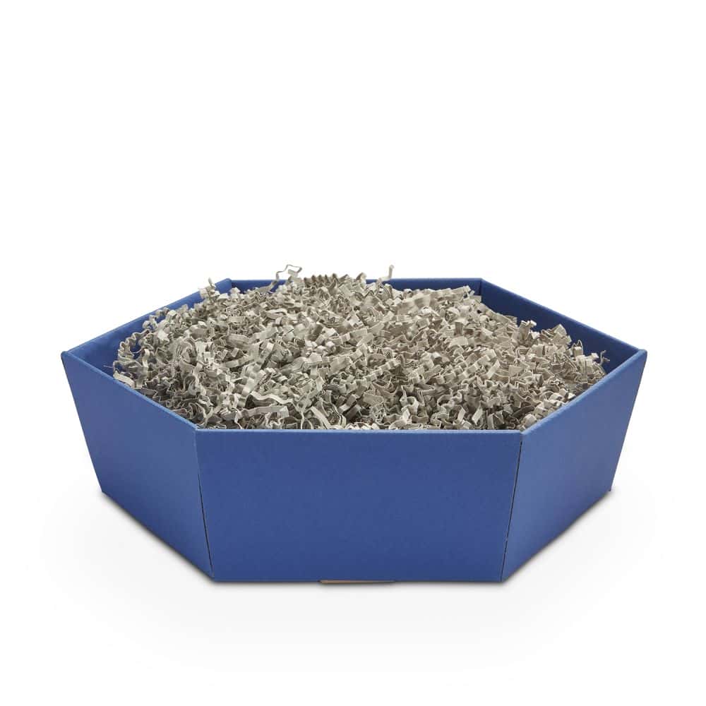 Präsentkorb sechseckig 305 x 270 x 85 mm Saphir Blau