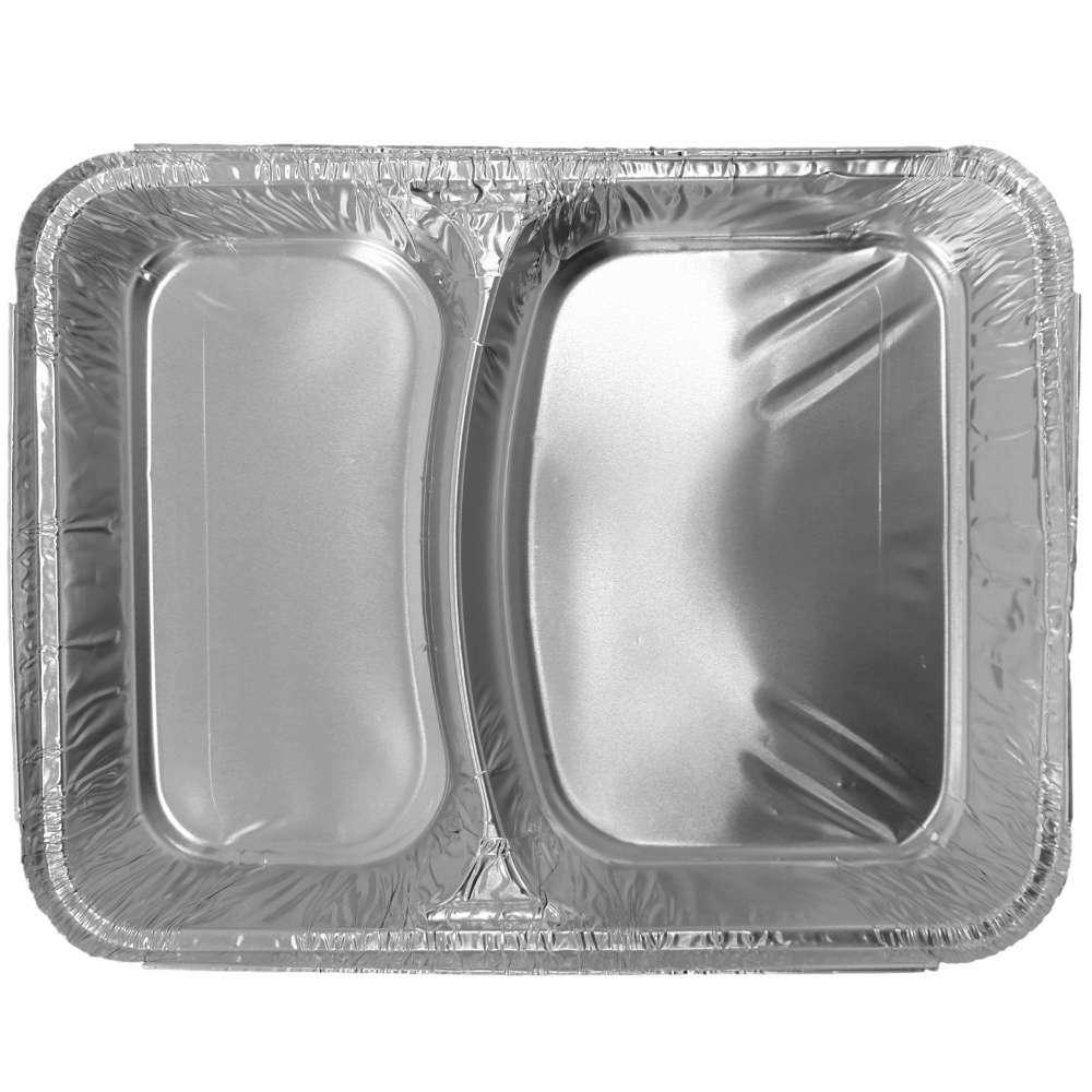 Aluschale eckig 2-geteilt (mit Knickrand) 227 x 177 x 30 mm (R80L) (ca. 350/480 ml) Aluschale eckig 2-geteilt (mit Knickrand) 227 x 177 x 30 mm (R80L) (ca. 350/480 ml)