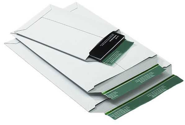 Versandtasche Vollpappe, weiß 285 x 365 x 0-30 mm (DIN B4)