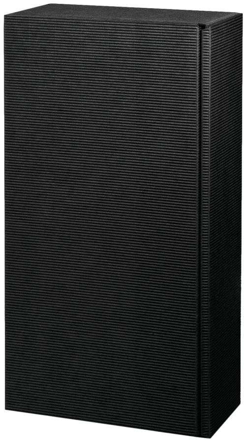 Geschenkbox offene Welle 2er Wein/Sekt schwarz