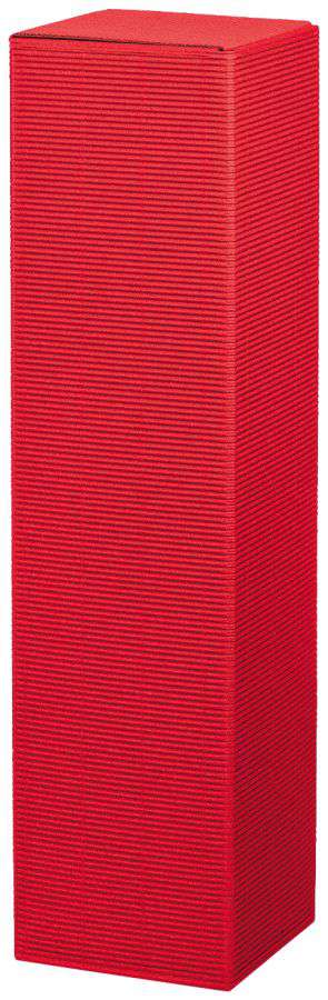 Geschenkbox offene Welle 1er Wein/Sekt 355 mm rot