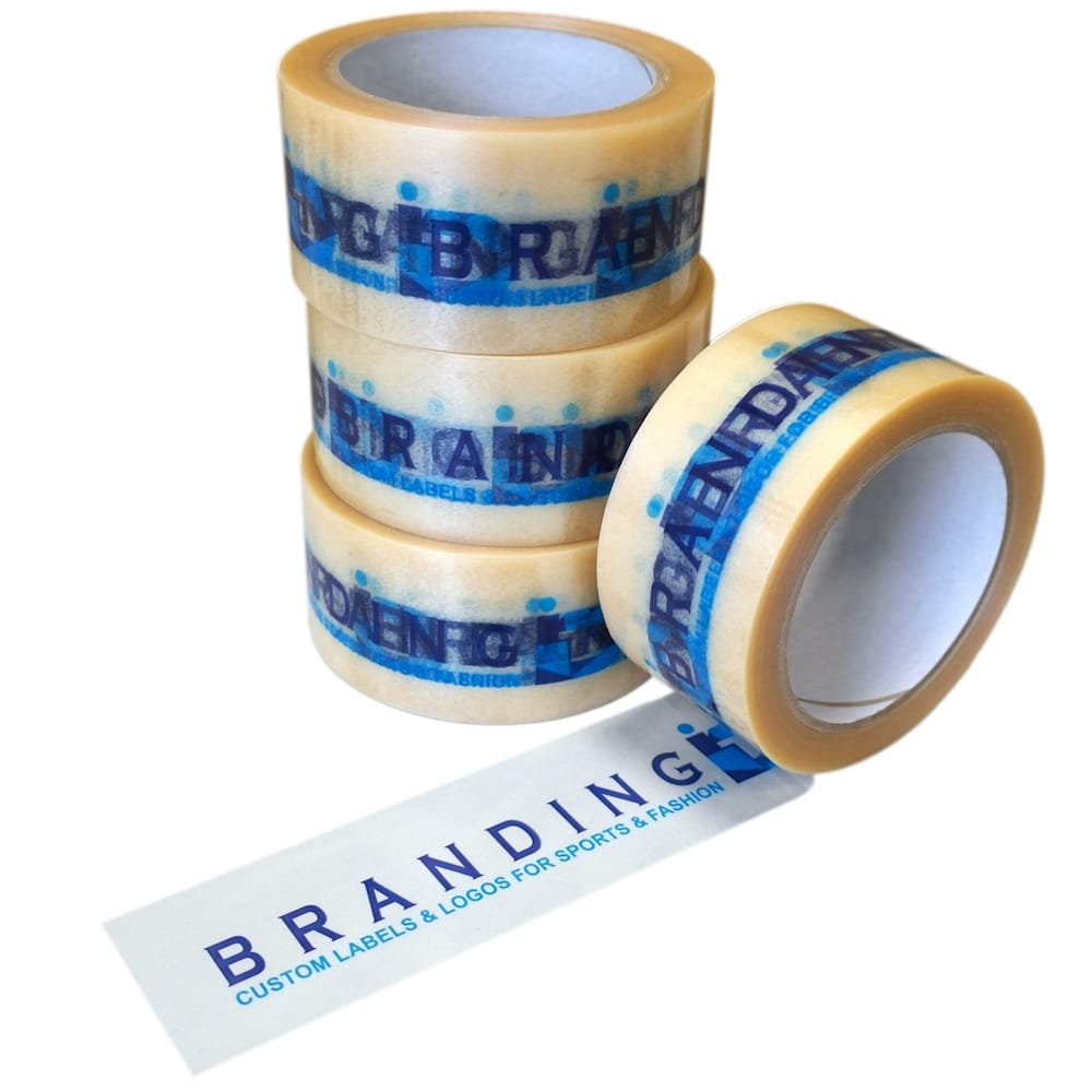 PVC Klebeband transparent, individuell bedruckt, Naturkautschuk, 50 mm x 66 m, 33 µ, 1-farbig