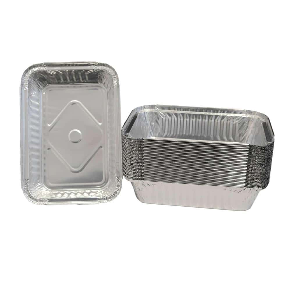 Aluschalen mit Deckel (alukaschierter Karton) R1L-Set Aluschale eckig ungeteilt (mit Knickrand) 214 x 149 x 43 mm (R1L) (ca. 928 ml)
