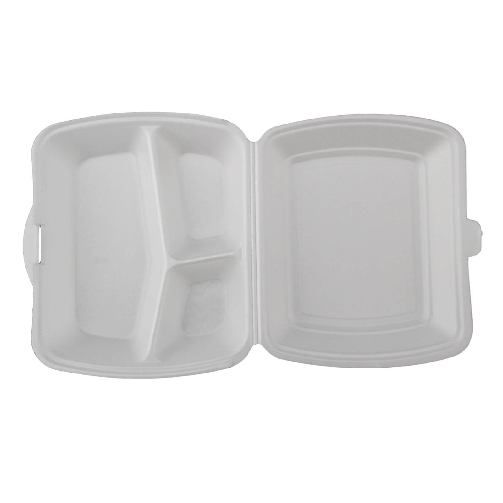 Thermo-Klappbox Menübox XPS Styropor weiß, 3-geteilt 210 x 245 x 72 mm 1683X