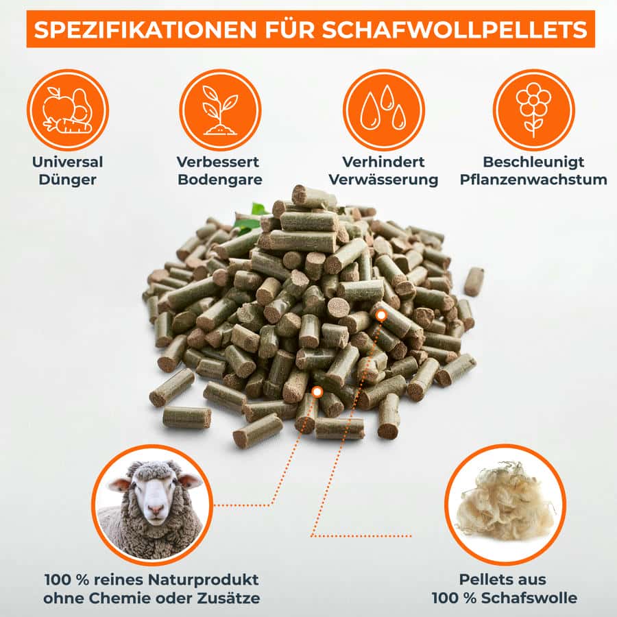 Schafwollpellets WollGold Dünger 2,5 kg