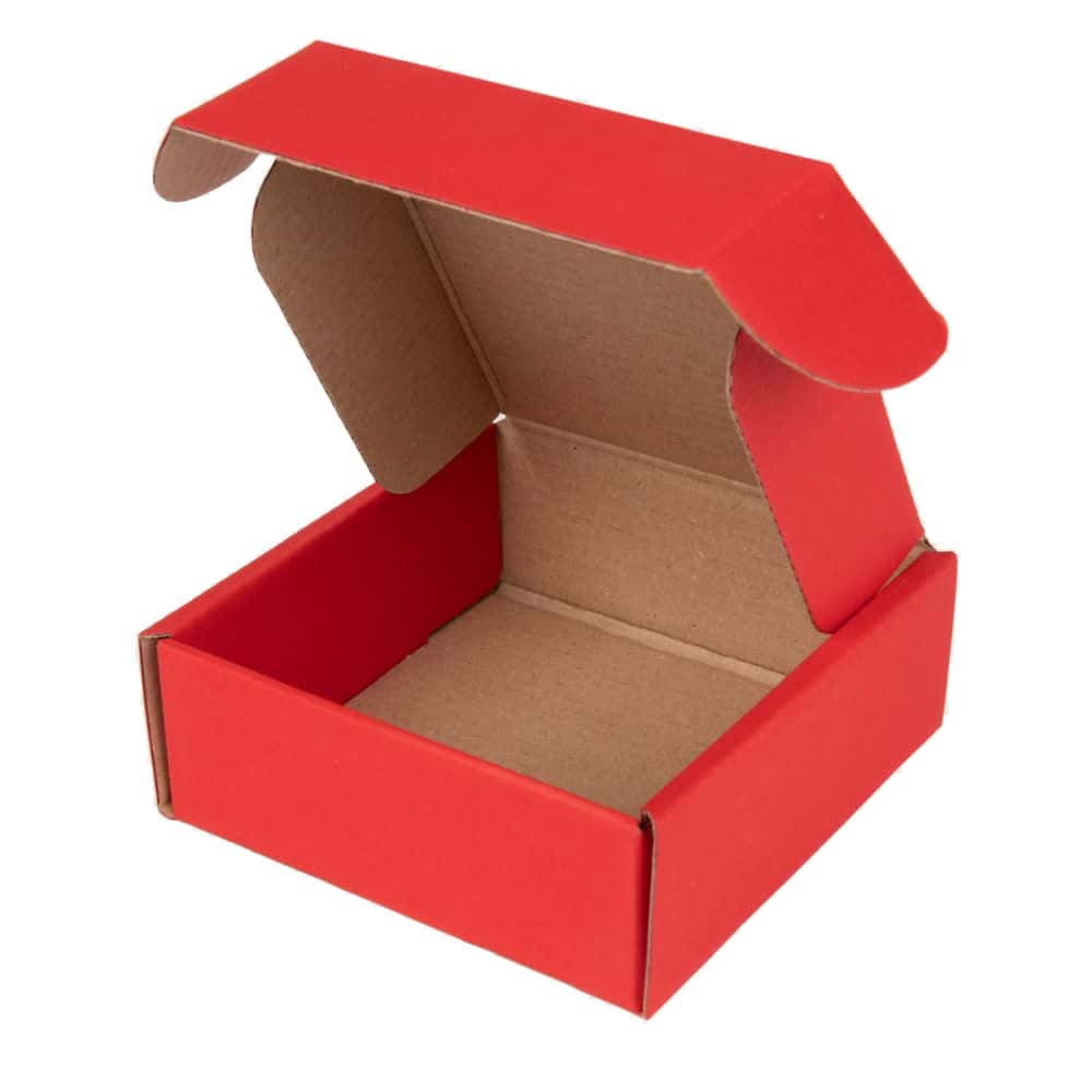 Geschenkbox Present quadratisch 110 x 110 x 40 mm Rubin Rot