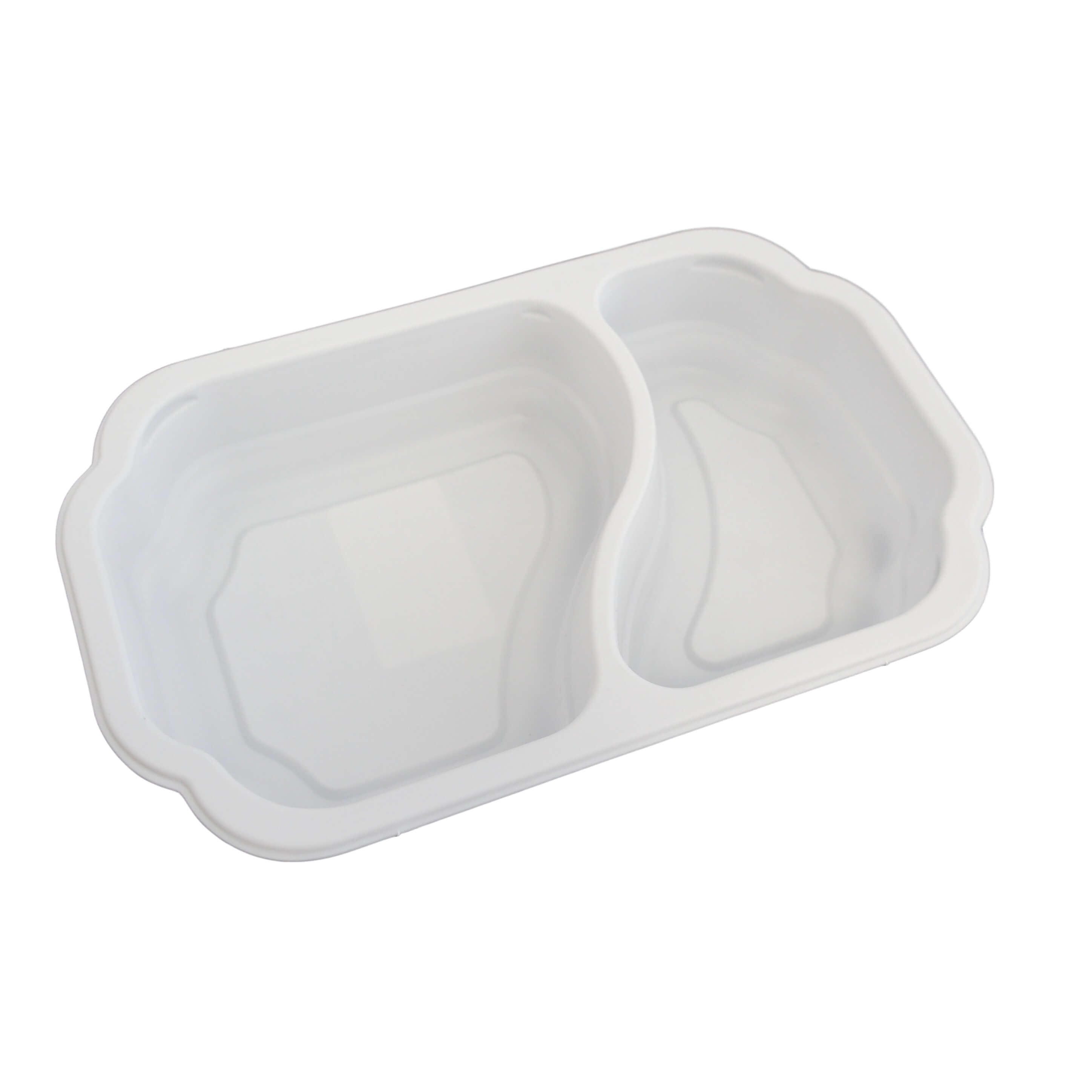 Siegelschale PP weiß, 2-geteilt 250 x 159 x 48 mm (700 / 400 ml) Siegelschale PP weiß, 2-geteilt 250 x 159 x 48 mm (700 / 400 ml)