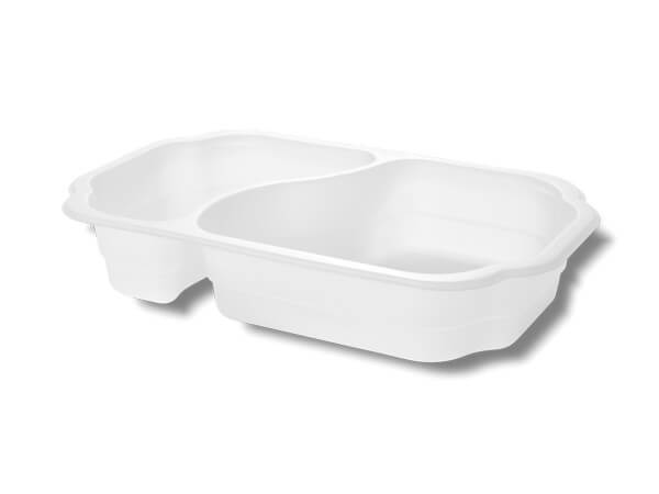 weiße Bio Siegeschale "Take Away" 2-fach, 250 x 159 x 45 mm (700/400 ml) weiße Bio Siegeschale "Take Away" 2-fach, 250 x 159 x 45 mm (700/400 ml)