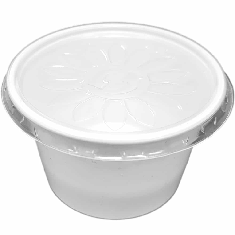 weißer Dressingbecher, Feinkostbecher, Kombipack, PP, 100 ml