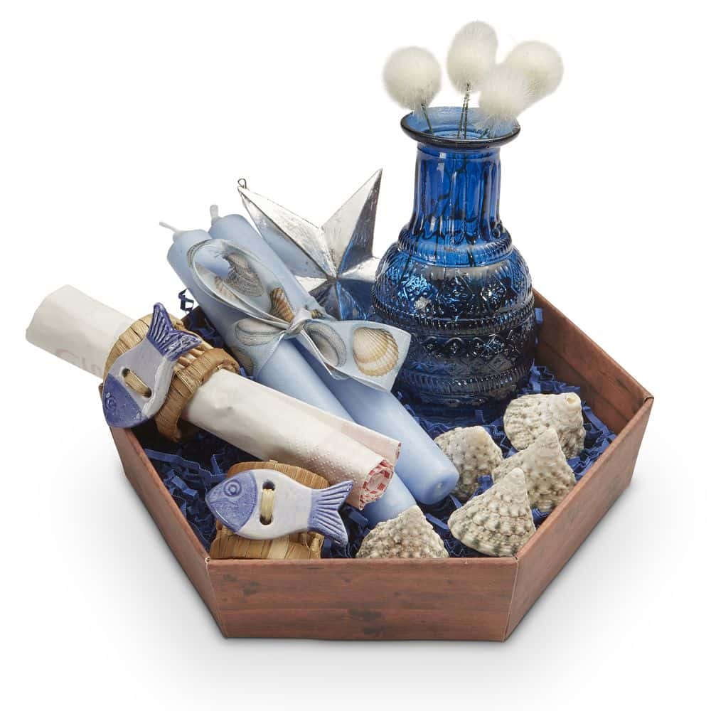 Präsentkorb sechseckig 225 x 200 x 50 mm Holz