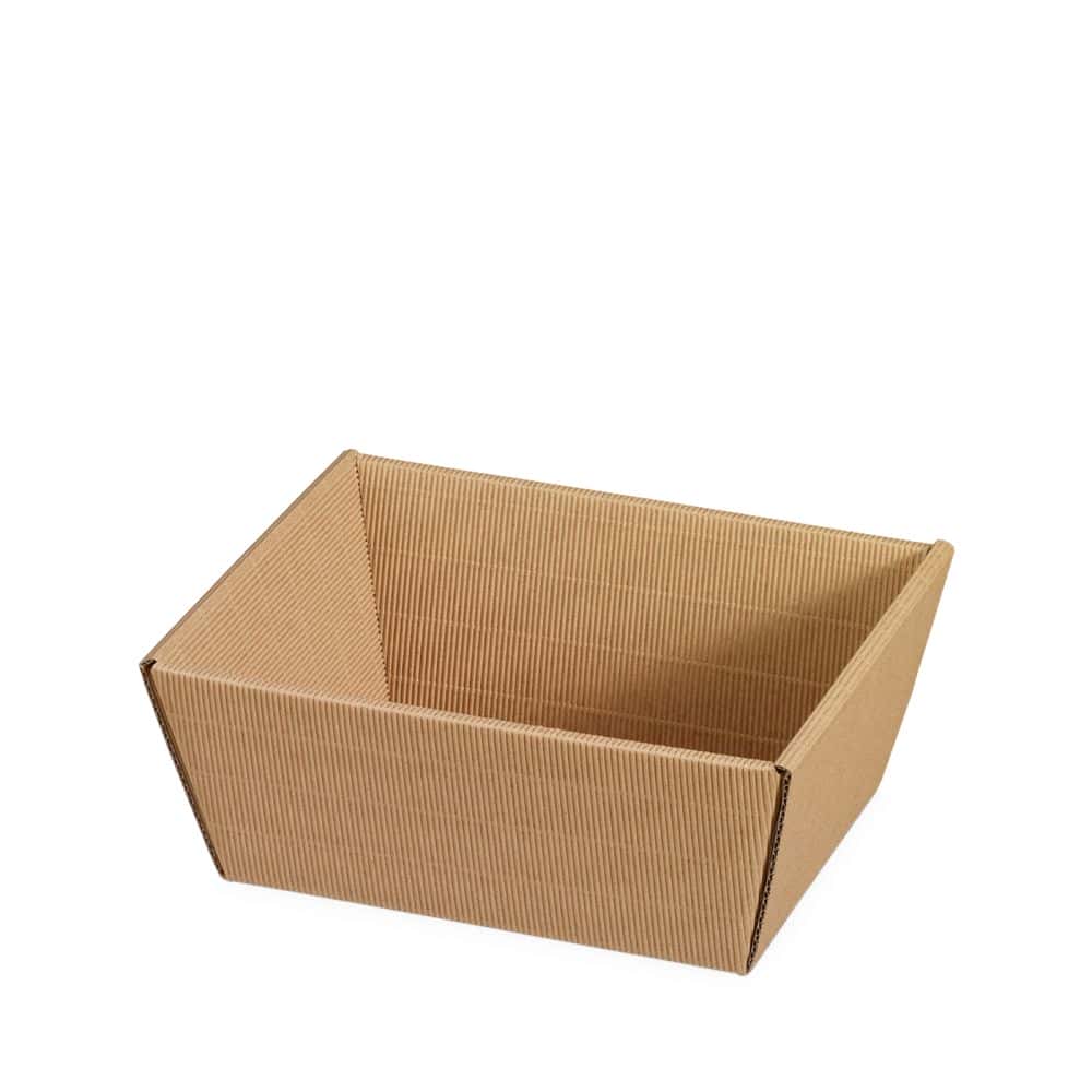 Präsentkorb viereckig offene Welle 195 x 145 x 100 mm (klein) Natur