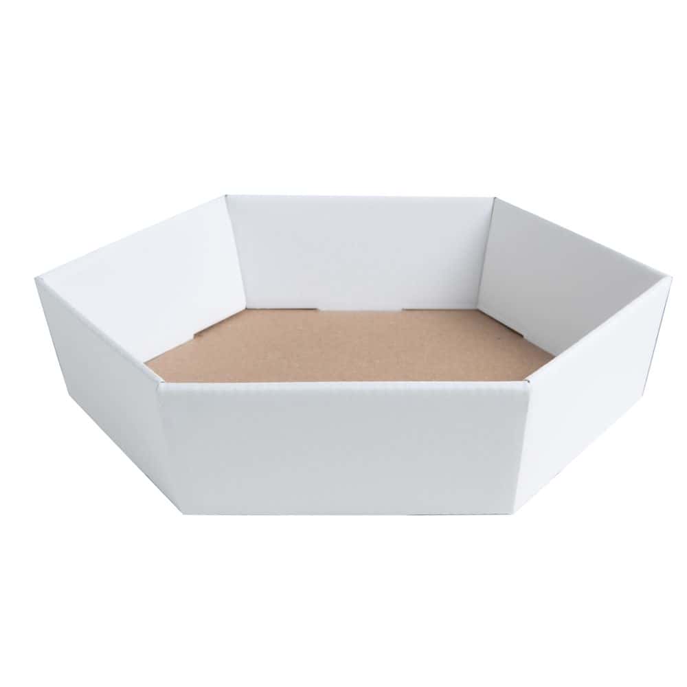 Präsentkorb sechseckig 225 x 200 x 50 mm Diamant Weiß