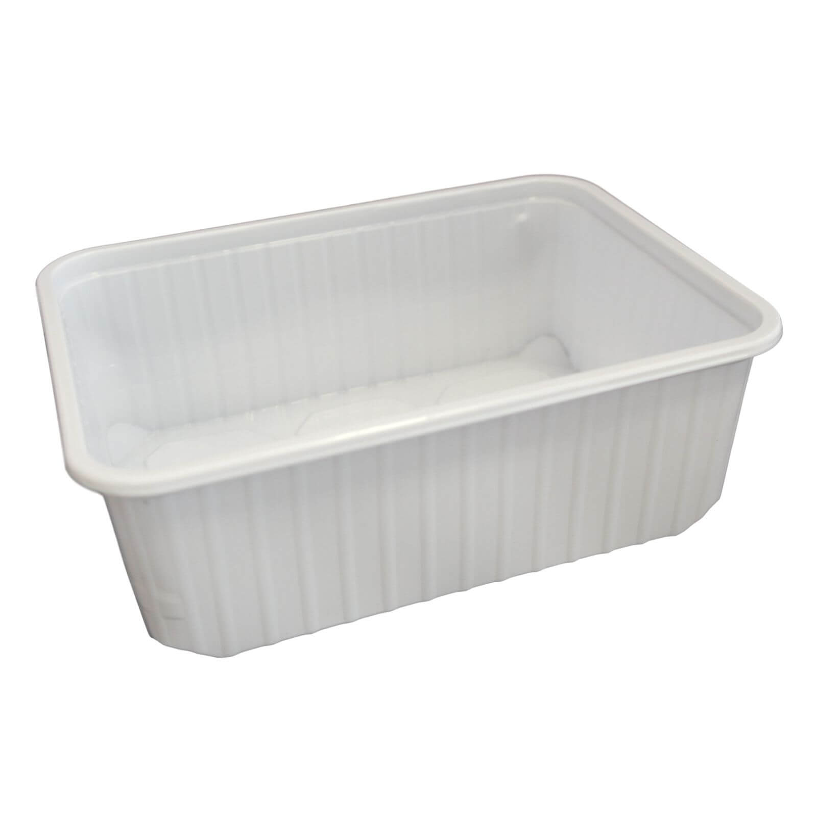 weißer mikrowellengeeignete Feinkostbecher PP 1000 ml (180 x 133 x 62 mm)