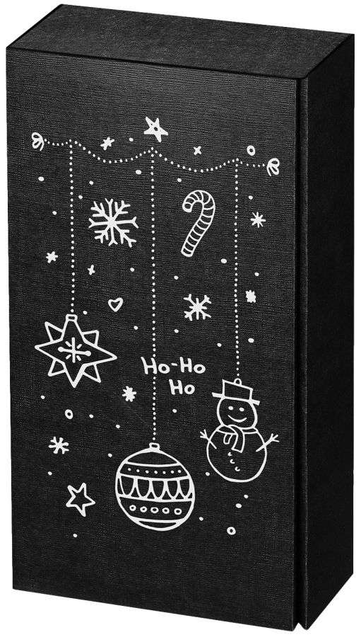 Geschenkbox Strukturprägung schwarz "X-Mas" 2er Wein/Sekt Geschenkbox Strukturprägung schwarz "X-Mas" 2er Wein/Sekt