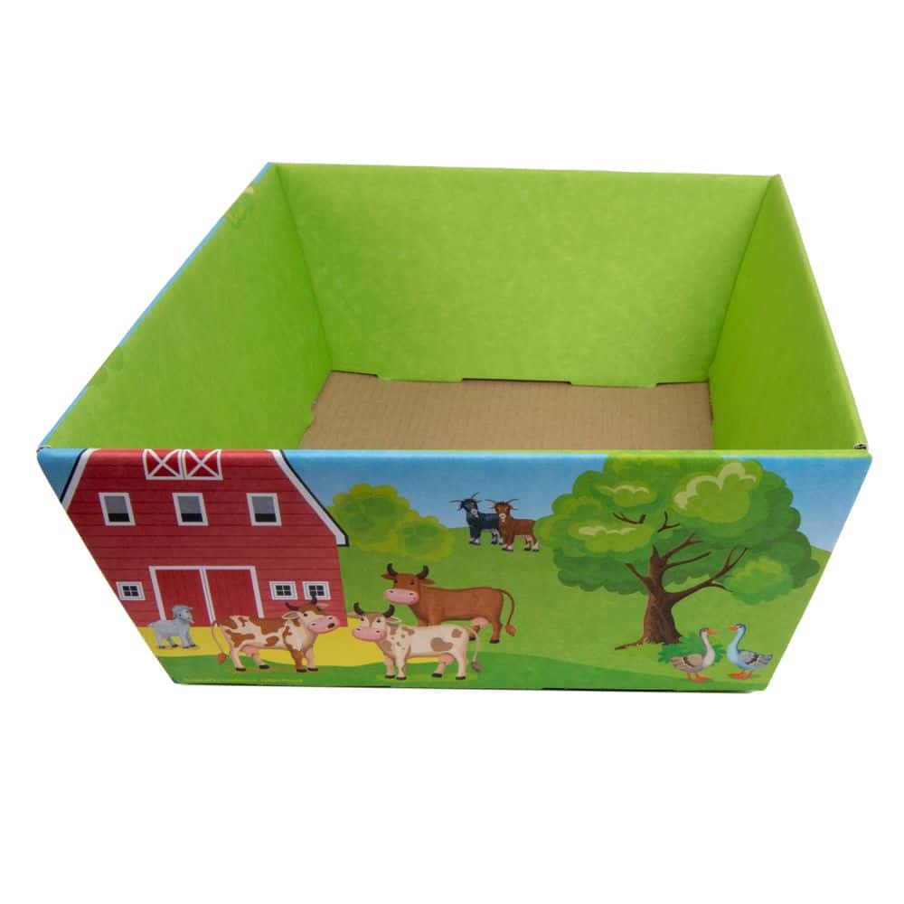 Präsentkorb viereckig 200 x 275 x 80 mm Bauerhof