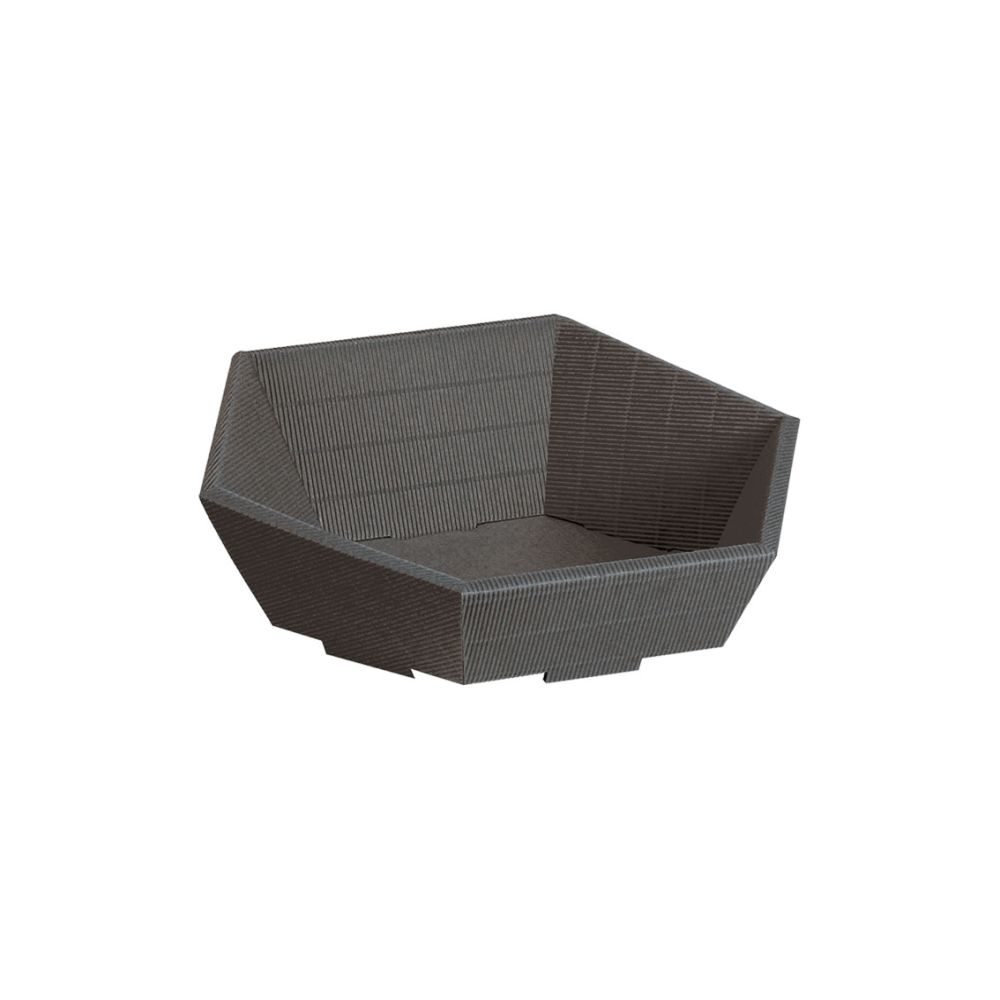 Präsentkorb sechseckig offene Welle 195 x 230 x 60/105 mm, anthrazit
