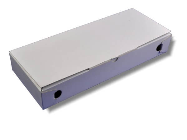 Weißer Pizzakarton 40 x 16 x 6,5 cm (Baguette)