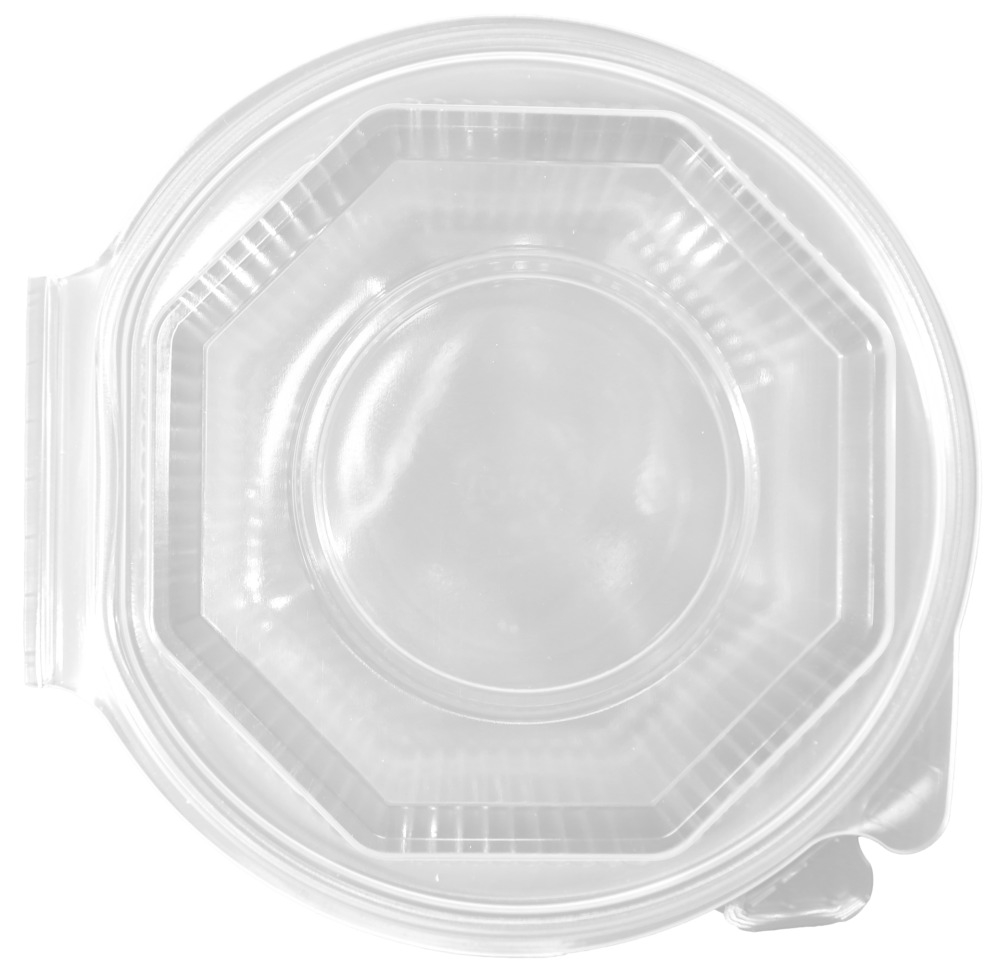 Transparente Salatschale (Haushaltsklappbox) achteckig 163 x 167 x 96 mm (1000 ml)