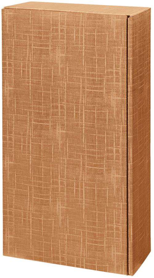 Geschenkbox Strukturprägung 2er Wein/Sekt braun/natur