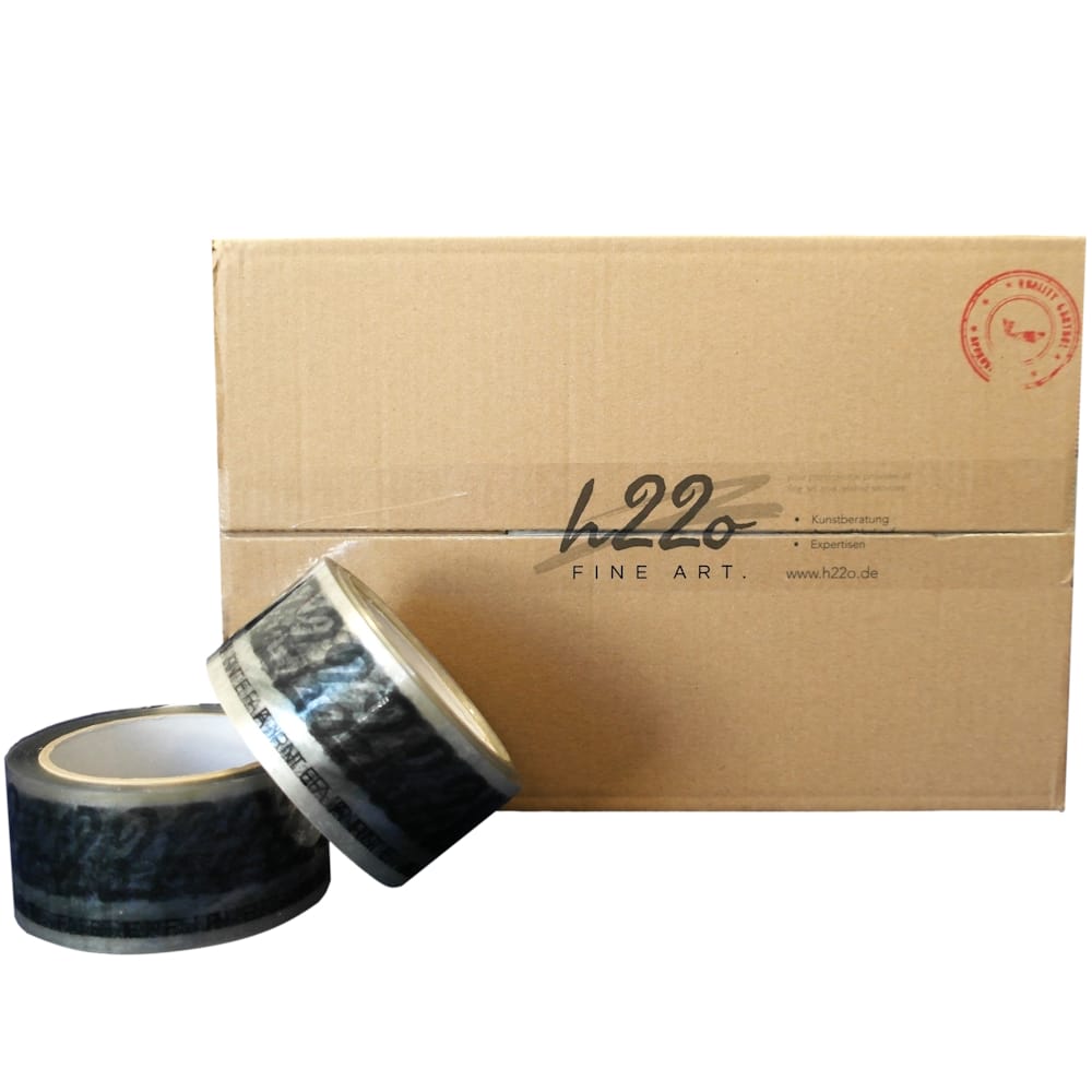 PP Klebeband transparent, individuell bedruckt, Hot-Melt, 50 mm x 66 m, 28 µ, 3-farbig