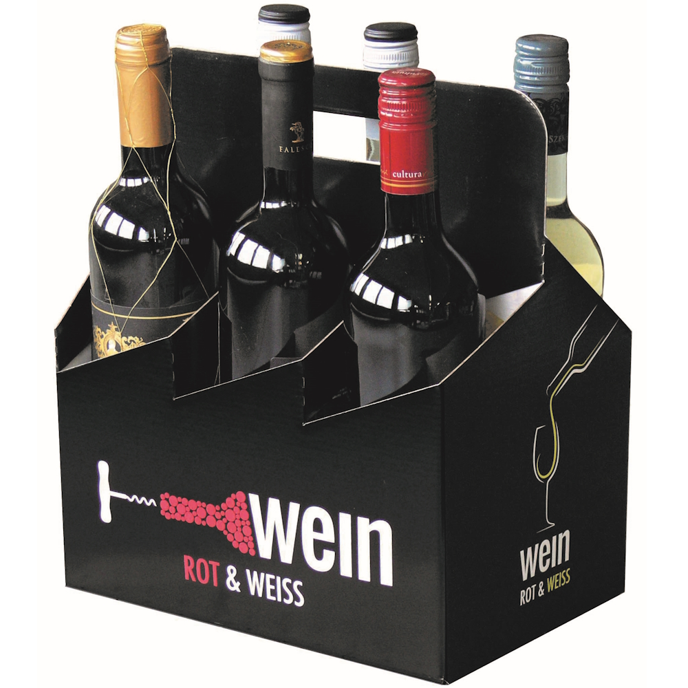 Flaschenträger 6er Wein Der Elegante