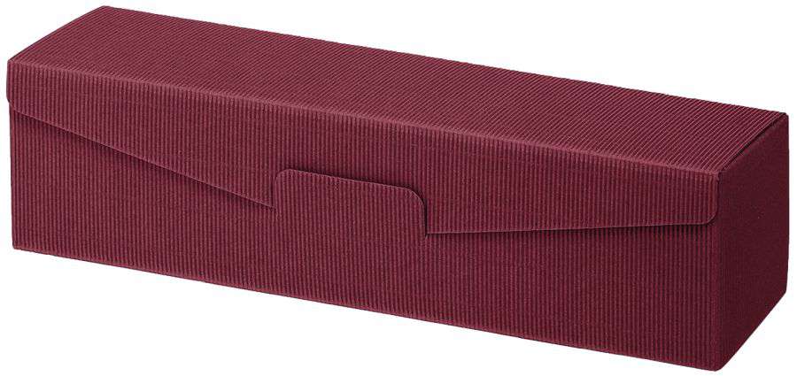 Geschenkbox offene Welle 1er Wein/Sekt bordeaux