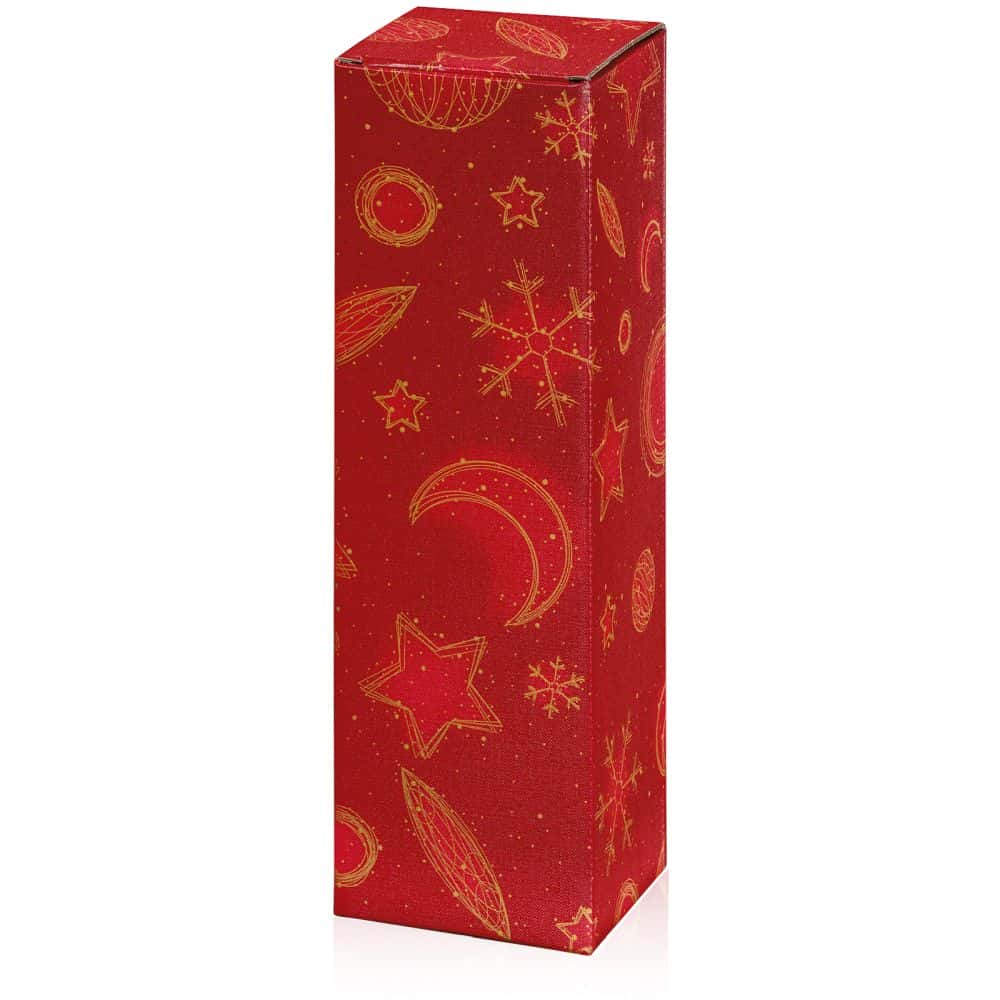 Geschenkbox Strukturprägung "Christmas" rot/weiß 1er Magnum Faltschachtel